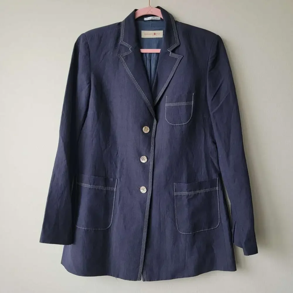 VTG French Silk Linen Jacket - Picture 4 of 10
